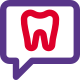 Chat with your Dentist regarding tooth problem on a messenger icon