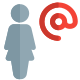 Businesswoman using company email address for work icon