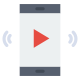 reproductor-de-video-externo-producción-de-video-iconos-de-arte-plano-iconos-de-plano-plano icon