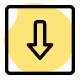 Downward direction arrow for a hospital navigation layout icon