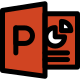 Microsoft PowerPoint is a presentation program for companies icon