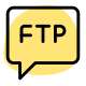 FTP server on a chat inbox isolated on a white background icon