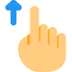 Single finger touch with slide up feature icon