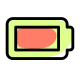 Battery full charged logotype isolated on white background icon