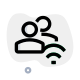 Wireless internet router key shared with multiple users in a group icon