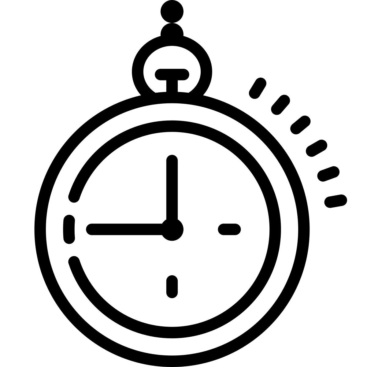 cute outline style reloj de bolsillo icon