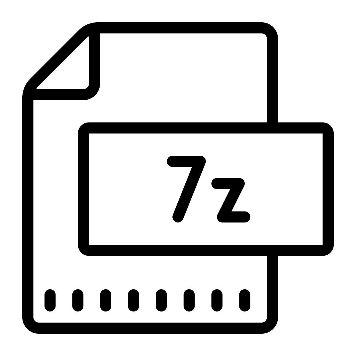 cute outline style 7 zip icon