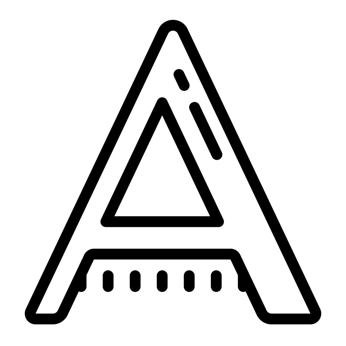 cute outline style a icon