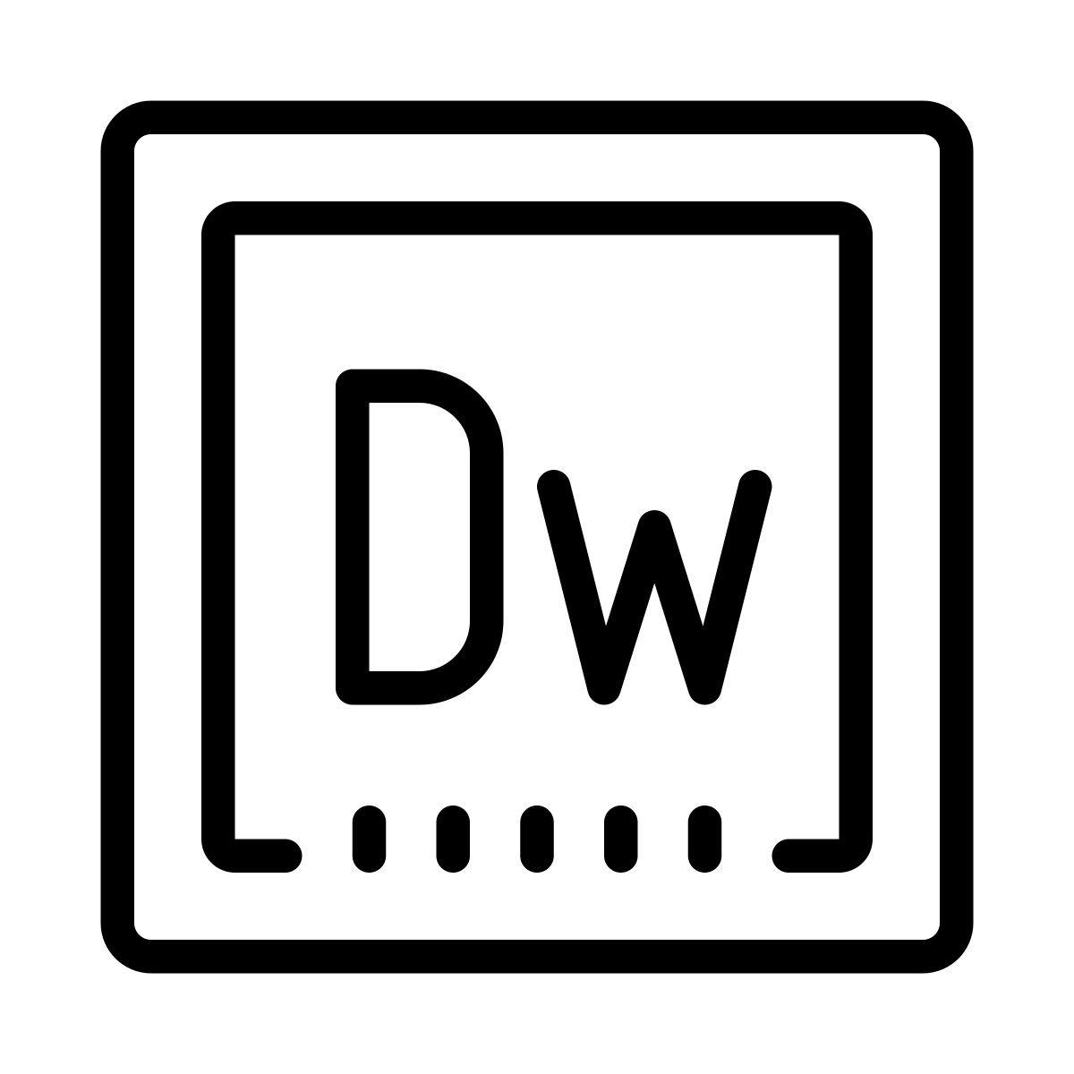 cute outline style adobe dreamweaver icon