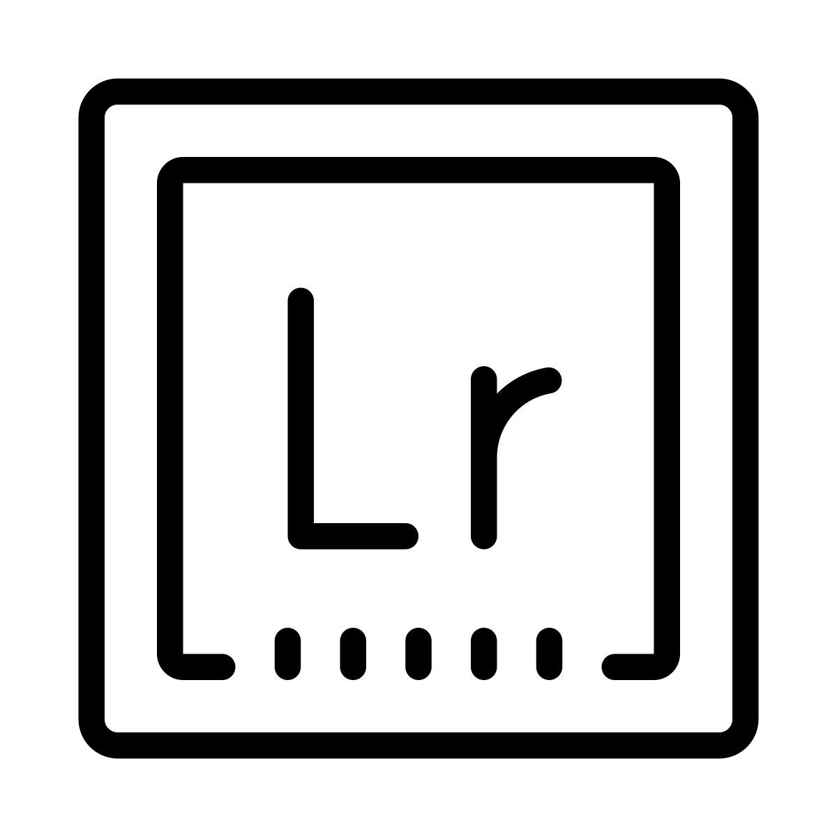 cute outline style adobe lightroom icon