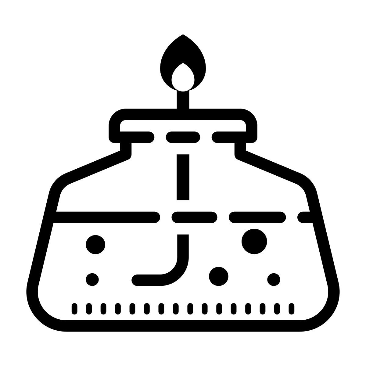 cute outline style quemador de alcohol icon