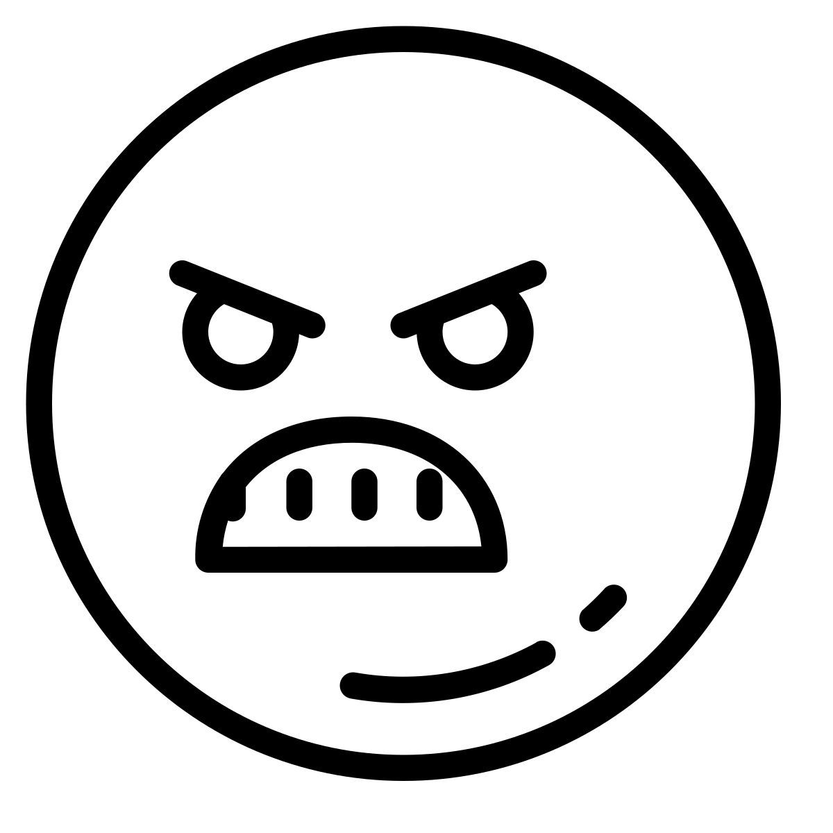 cute outline style angry emoji icon