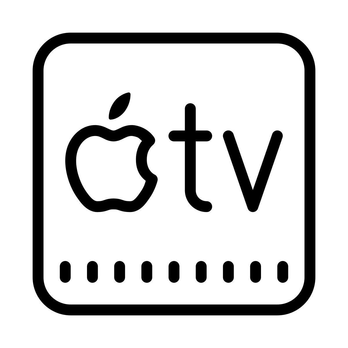 cute outline style apple tv icon