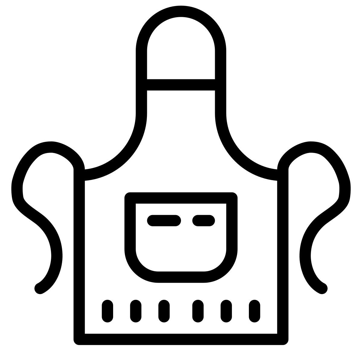 cute outline style grembiule icon