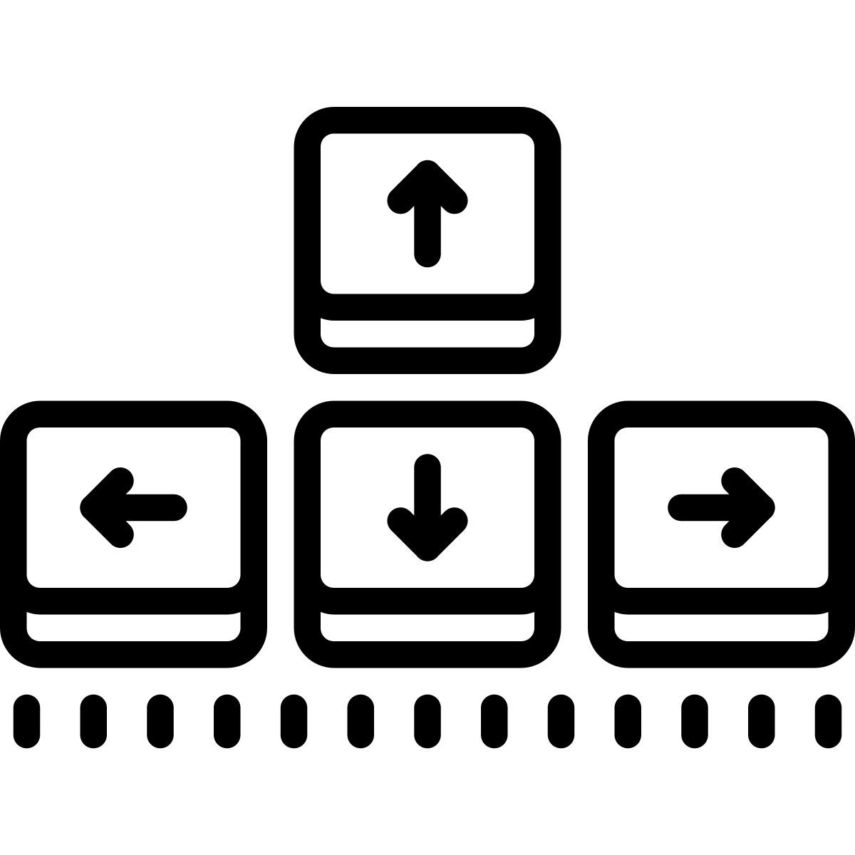 cute outline style pfeiltasten icon