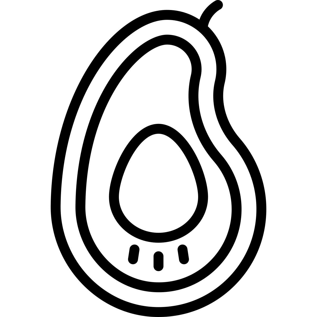 cute outline style aguacate icon