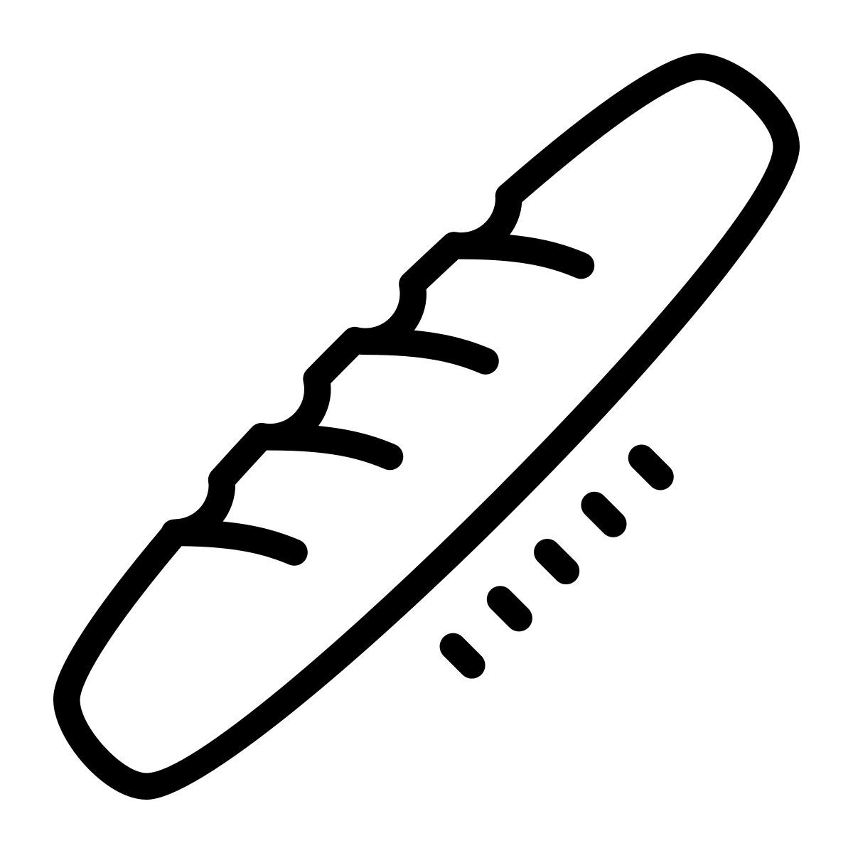 cute outline style baguette icon