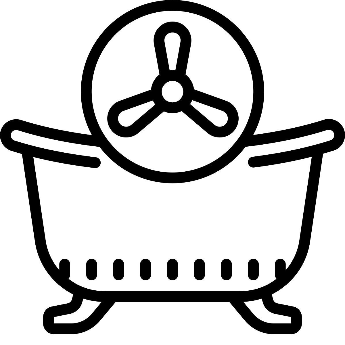 cute outline style ventola del bagno icon