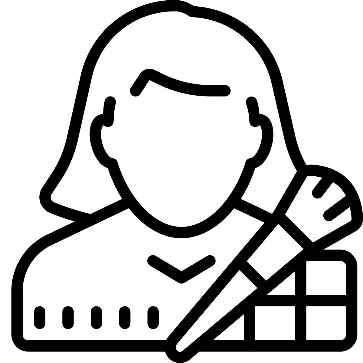 cute outline style 美容师 icon