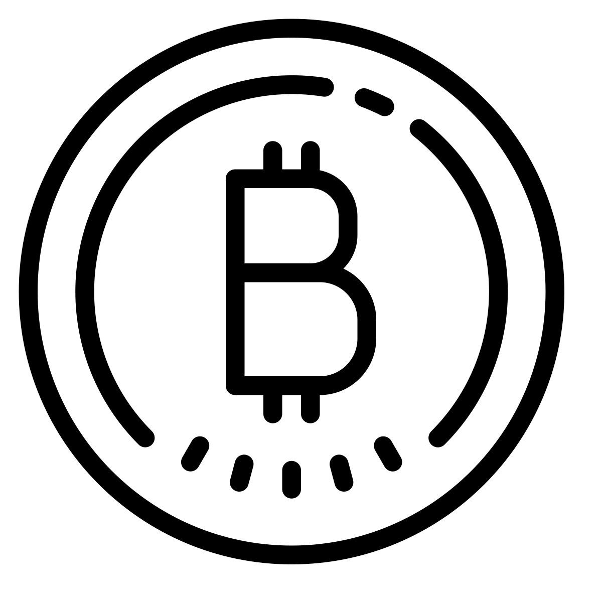 cute outline style bitcoin icon