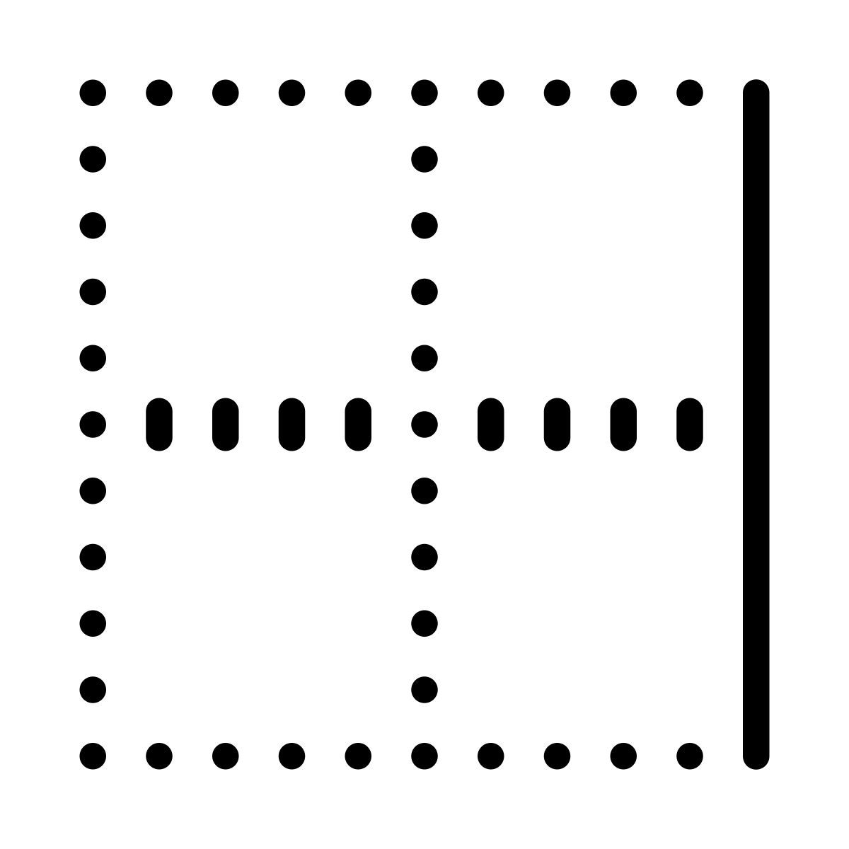 cute outline style border right icon