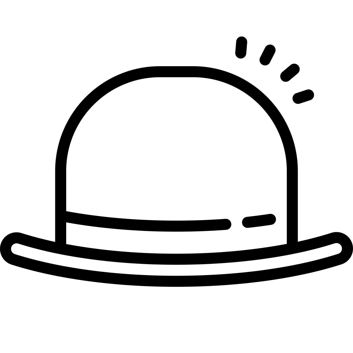 cute outline style 圆顶硬礼帽 icon