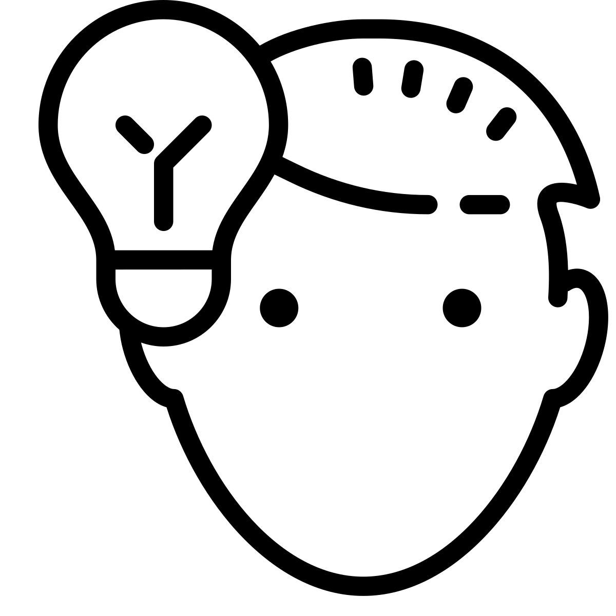 cute outline style idea generation icon