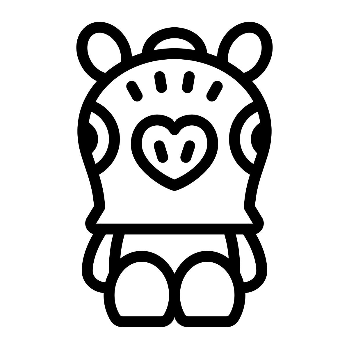 cute outline style bt21 mang icon