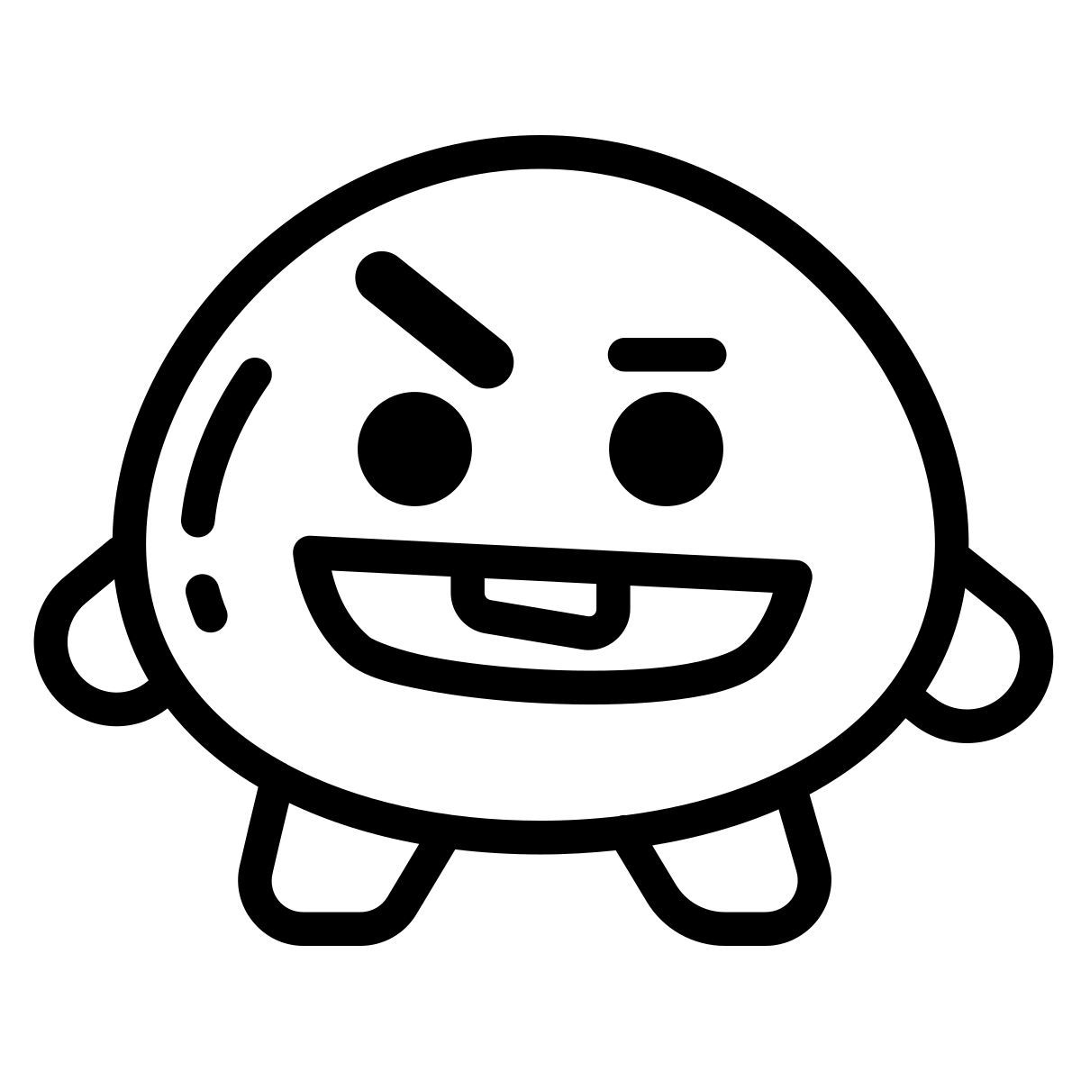 cute outline style bt21 shooky icon