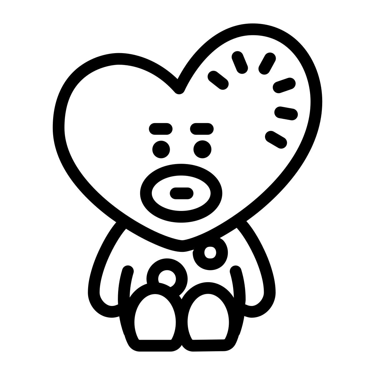 cute outline style bt21 아빠 icon