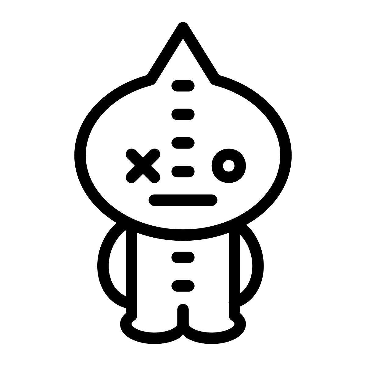 cute outline style bt21 van icon