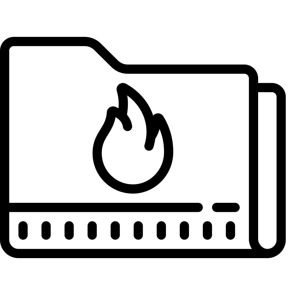 cute outline style burn folder icon