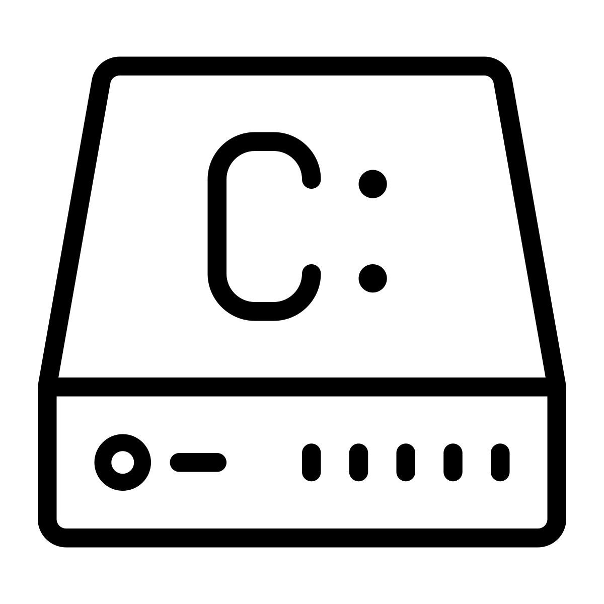 cute outline style c laufwerk 2 icon
