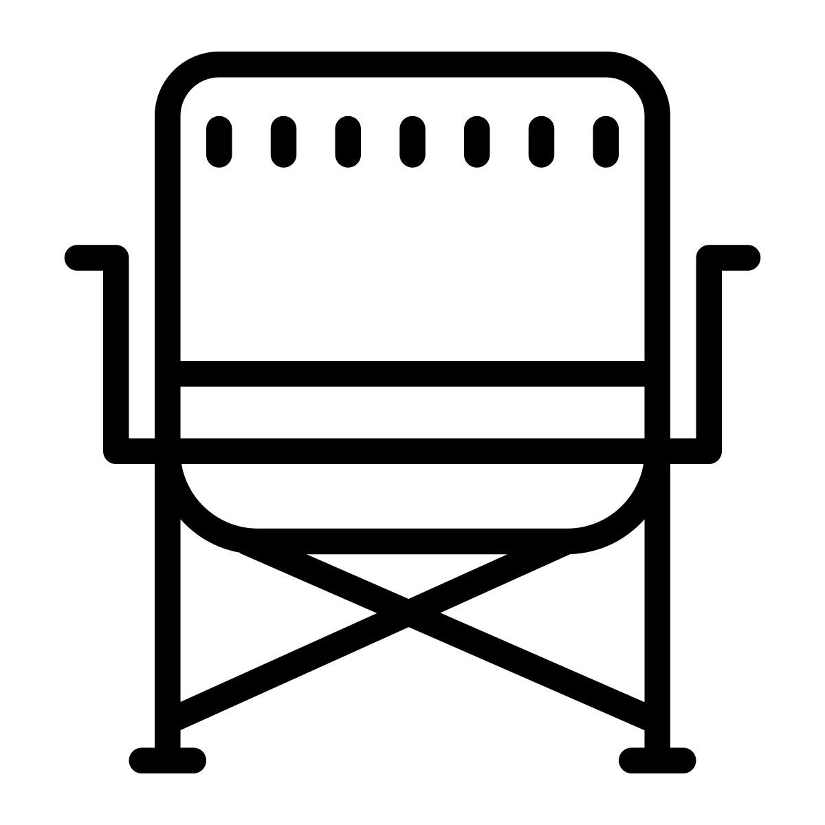 cute outline style sedia da campeggio icon