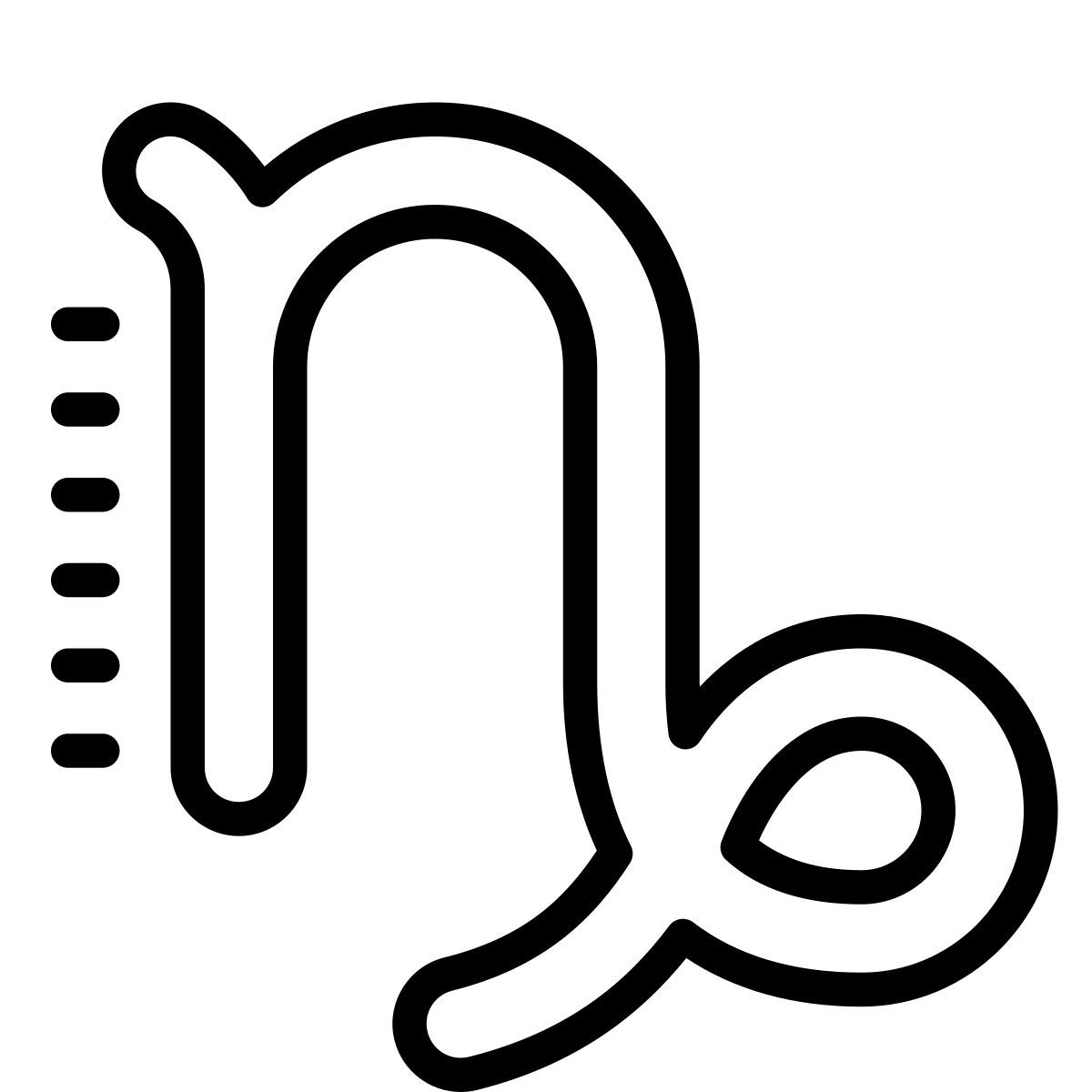 cute outline style steinbock icon