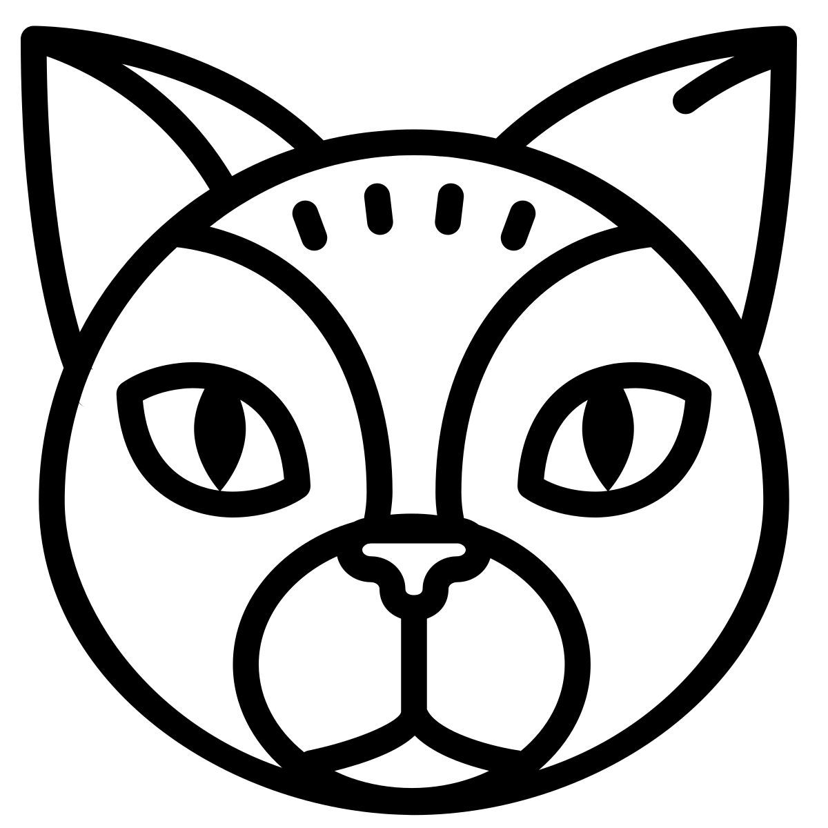 cute outline style 猫头 icon