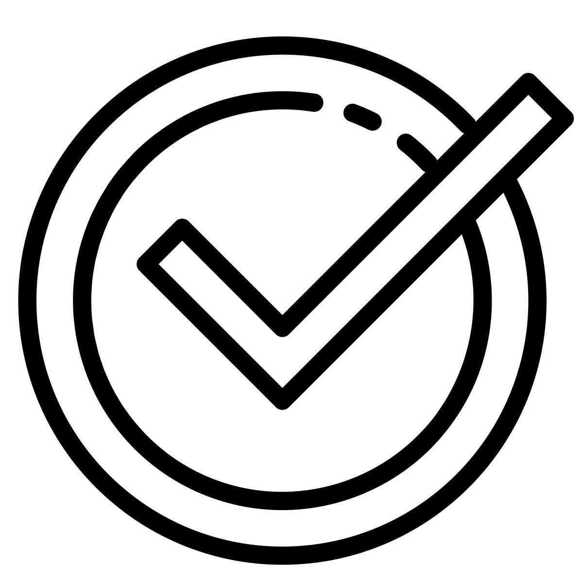 cute outline style comprobado icon