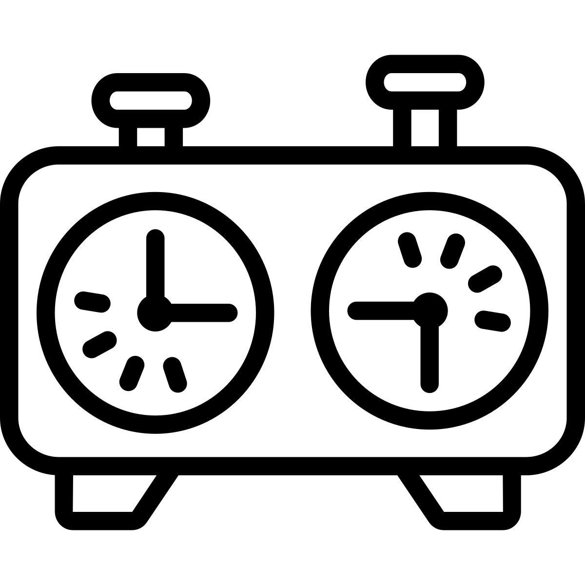 cute outline style reloj de ajedrez icon