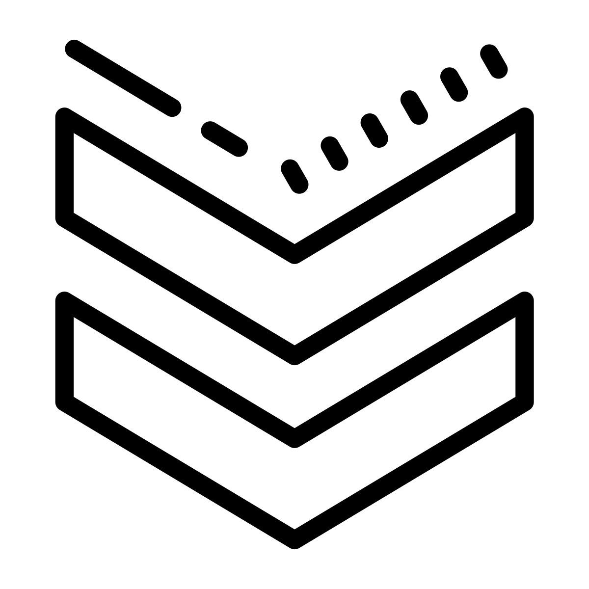 cute outline style chevron down icon