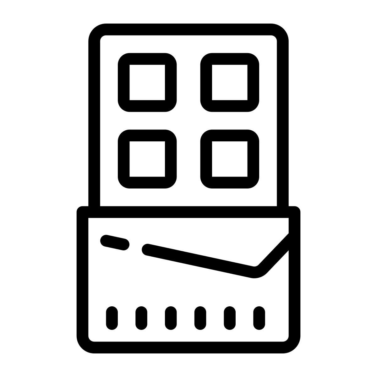 cute outline style 巧克力 icon