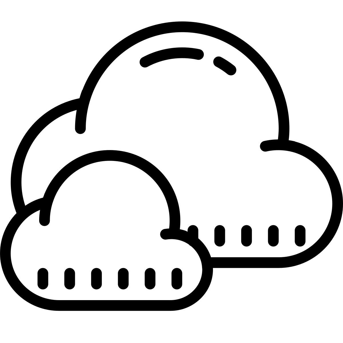 cute outline style wolken icon