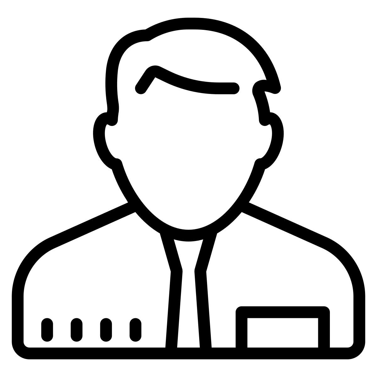 cute outline style 공동 작업자 남자 icon