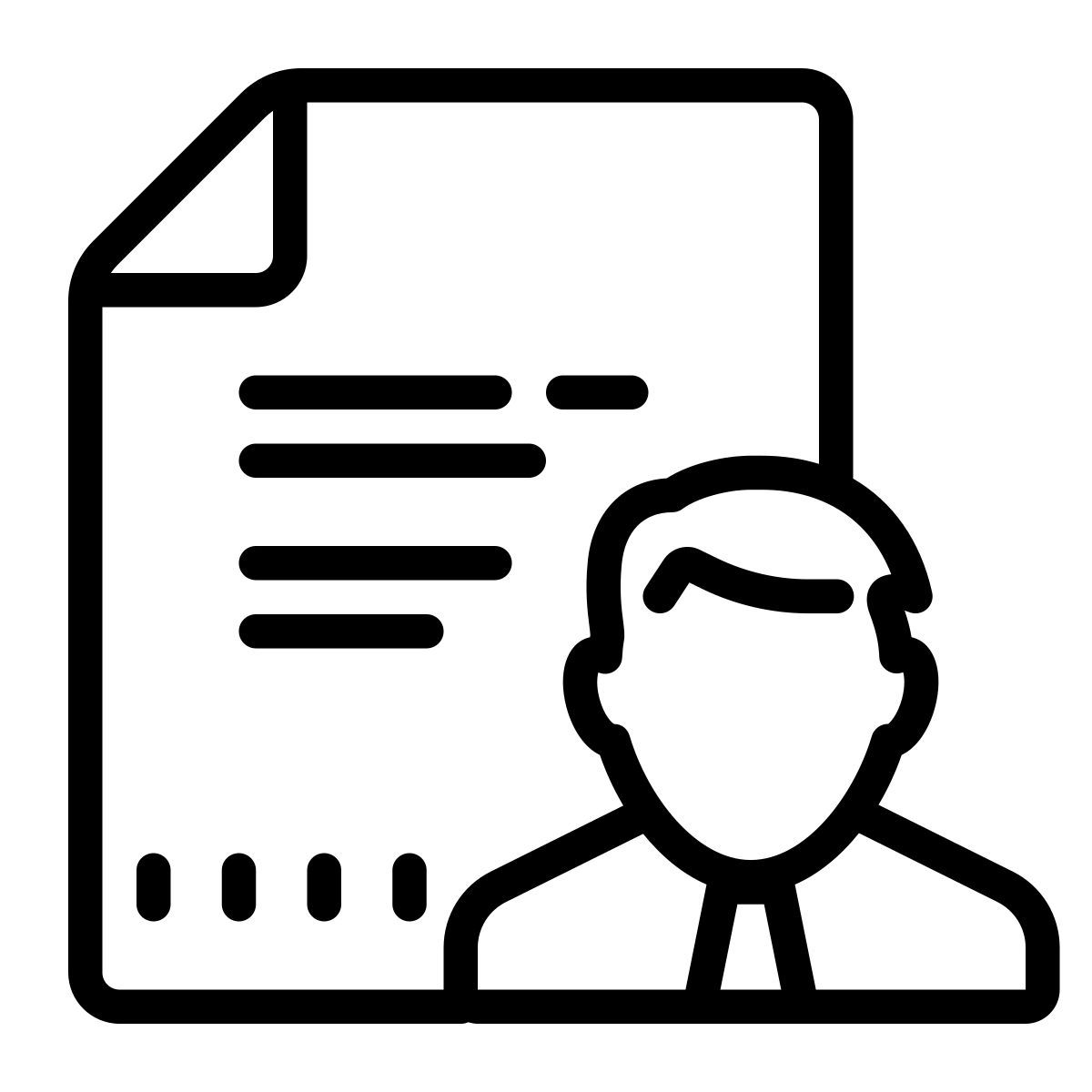 cute outline style contrato de trabalho icon