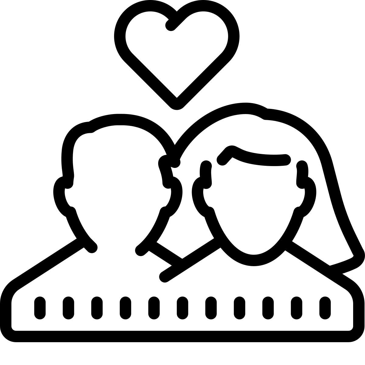 cute outline style pareja hombre mujer icon