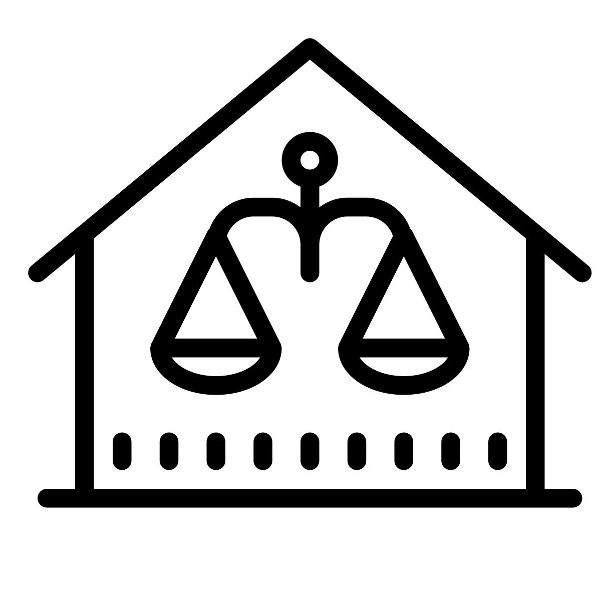 cute outline style palazzo di giustizia icon