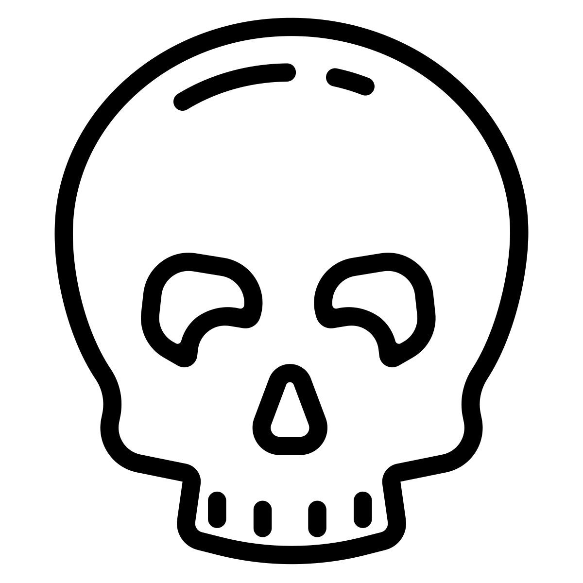 cute outline style cute skull icon