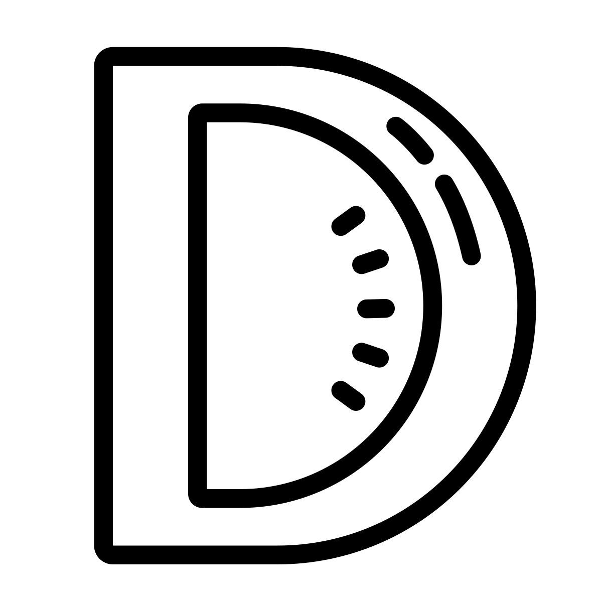 cute outline style d icon