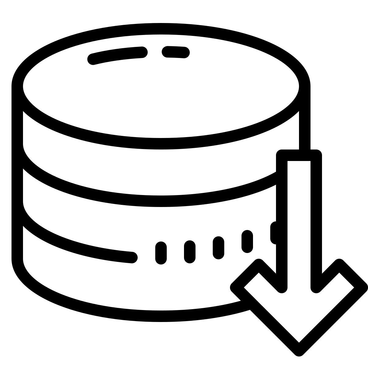 cute outline style database export icon