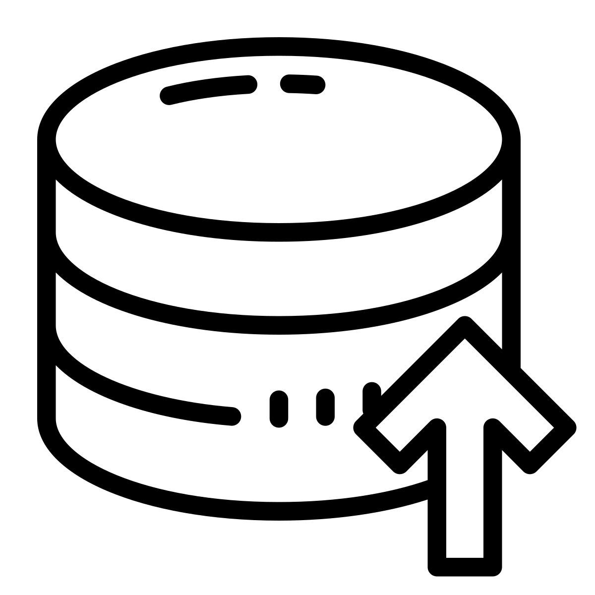 cute outline style database restore icon