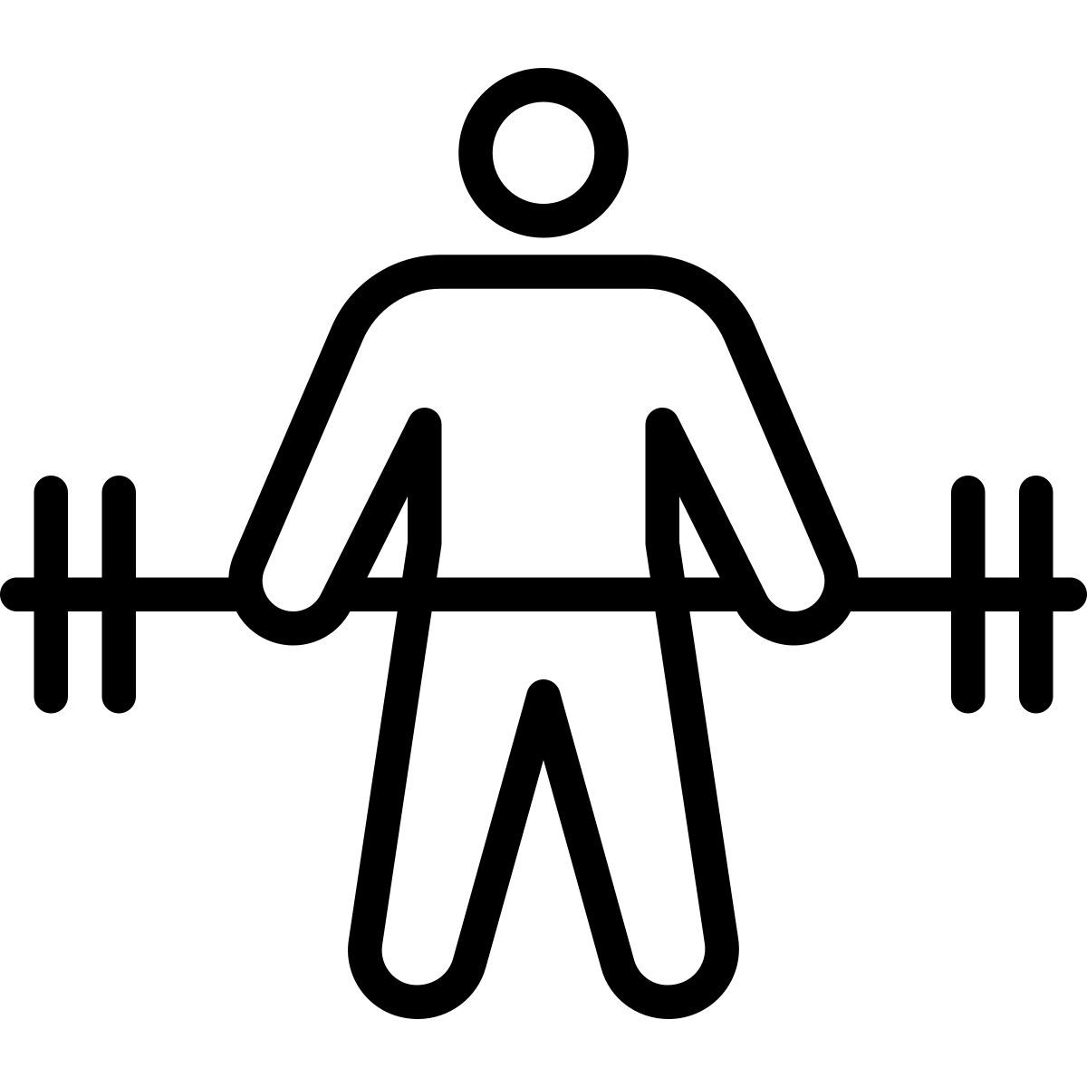 cute outline style levantamiento de pesas icon